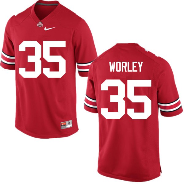 Ohio State Buckeyes #35 Chris Worley Men Stitched Jersey Red OSU77962